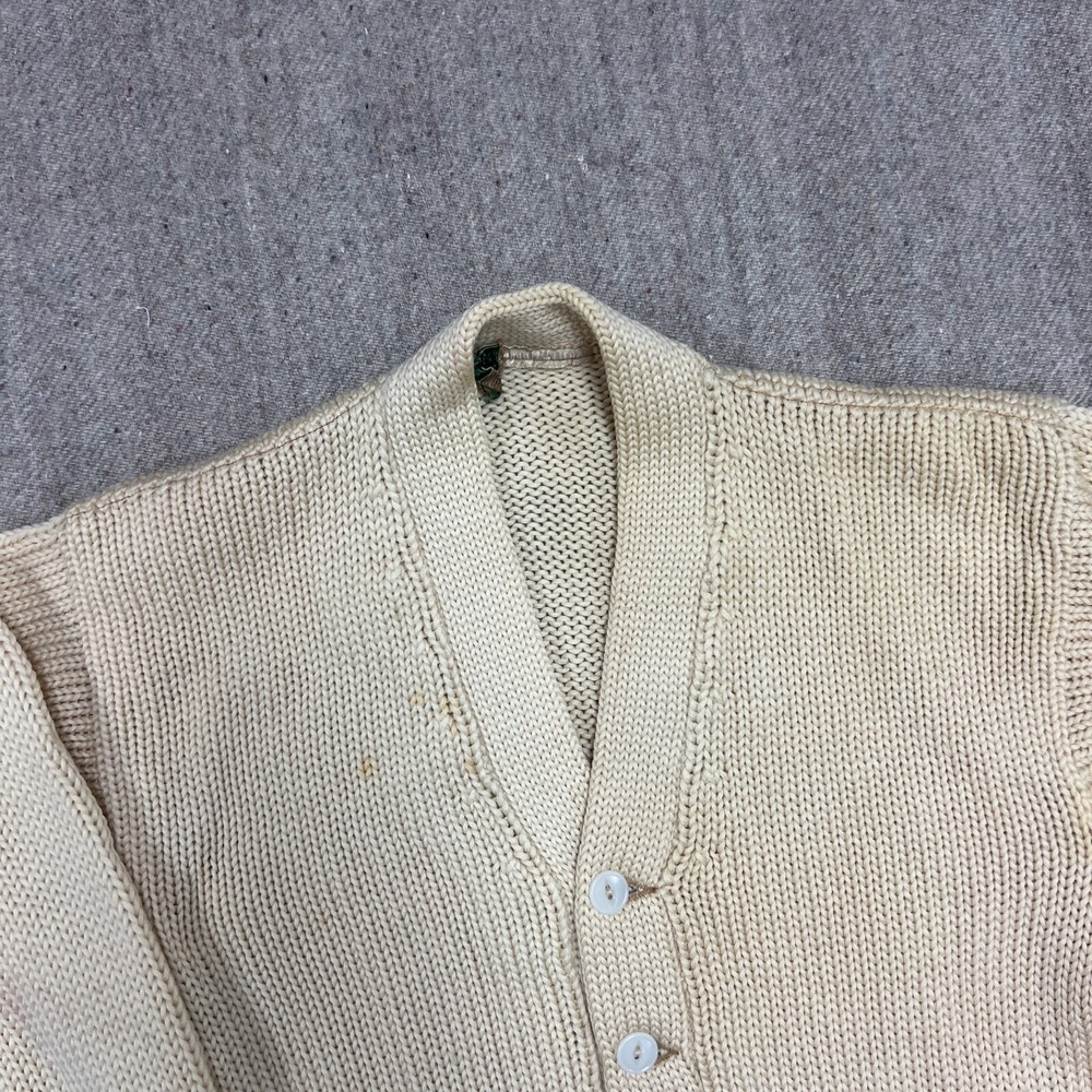 Vintage Letterman Cardigan Mens Medium White 1940s Kagen's - Picture 2 of 12